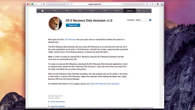 mountain lion recovery disk assistant