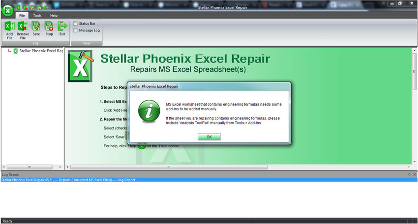 fix corrupt excel file step 1