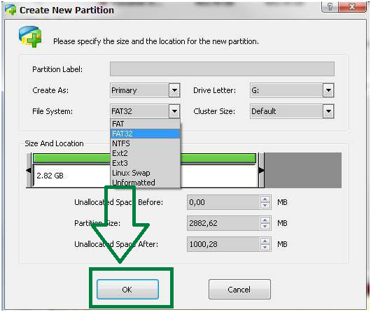 partition android SD card step 5