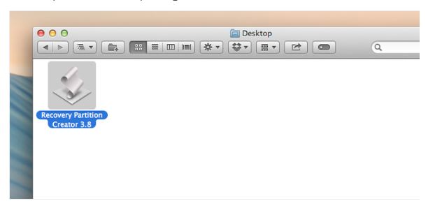 Create Recovery Partition on Mac step 1